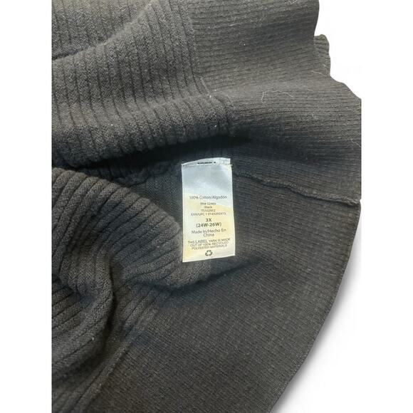 Terra & Sky Cardigan Women's Black Oversized Ribbed Size 3xl - Picture 7 of 7